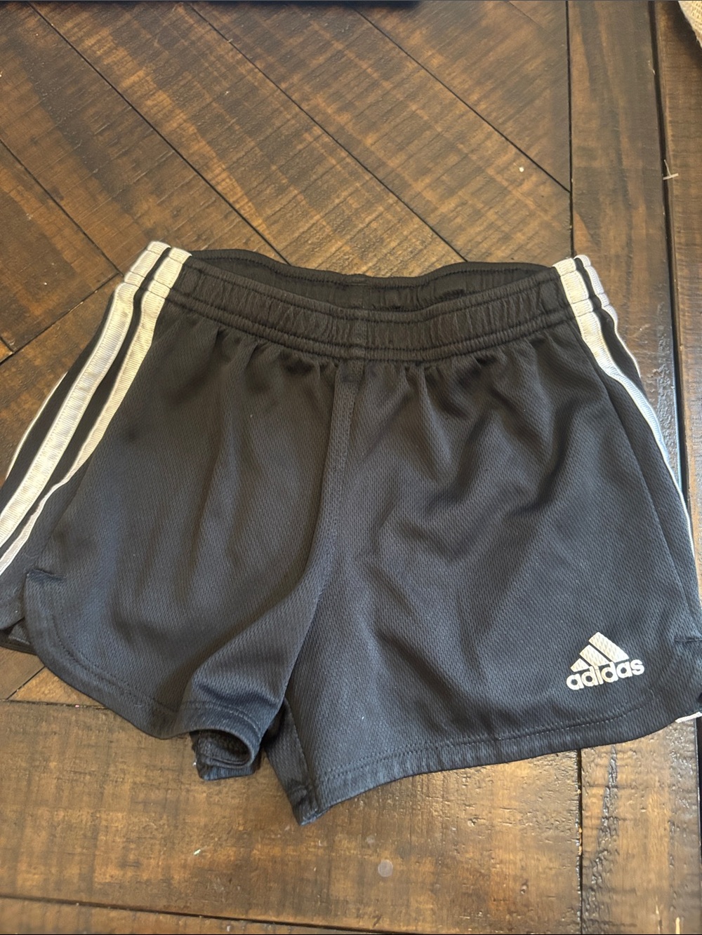 adidas Black Shorts with White Stripes